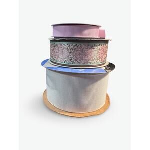 3-Piece Pink Ribbon Lot (Pink & White Mix)